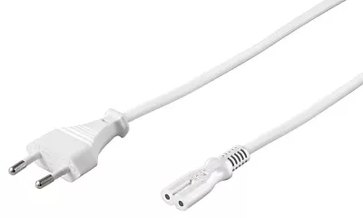 Kaufen 1,5m Netzkabel Strom Geräte Kabel Eurostecker Typ C CEE7/16 Gerätebuchse C7 Weiß • 2.48€