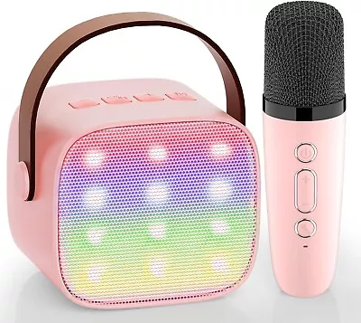 Kaufen Karaoke Kinder Mit Mikrofon Spielzeug Mini Bluetooth Musik Anlage Rosa B177 • 54.90€