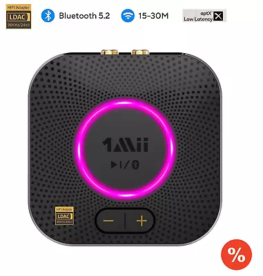 Kaufen 1Mii B06S+ Bluetooth Audio Empfänger HiFi Adapter Receiver, LDAC, AptX-LL-HD • 56.99€