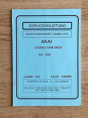 Kaufen Akai Gx-625  Serviceanleitung / Servise Manual • 10€