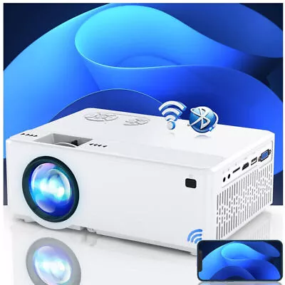 Kaufen Beamer Projektor 5G WiFi Bluetooth 5.1 HD-Filmprojektoren Heimkino, Weiß • 49.90€