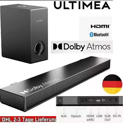 Kaufen Soundbar Für TV Wireless Subwoofer 2.1 ULTIMEA S50 Bluetooth 5.3 HDMI ,USB • 87.99€
