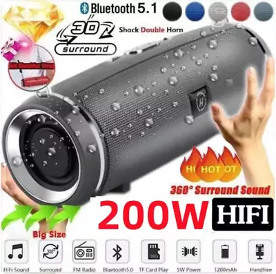 Kaufen 200W Bluetooth Lautsprecher 5.1  BOX Wasserdicht Subwoofer Stereo Speaker • 25.50€