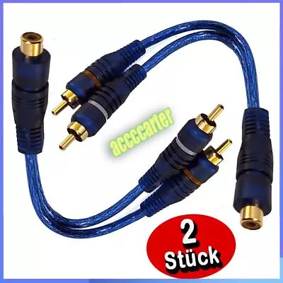 Kaufen 2 Stück Cinch Y-Kabel Y Adapter Subwooferkabel Verteiler RCA Chinch Car Hifi • 5.58€