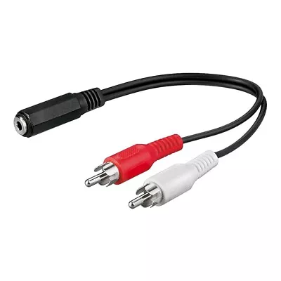 Kaufen 20cm Cinch Kabel Y Adapter 2 Chinch Stecker Auf 3,5mm Klinke Buchse Kupplung • 1.69€