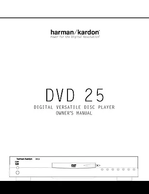 Kaufen Bedienungsanleitung-Operating Instructions Für Harman Kardon DVD 25  • 11€