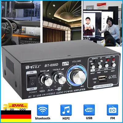Kaufen 2-Channel Karaoke 180W Leistungsverstärker Bluetooth Heim/Auto Audio Amplifier • 22.99€