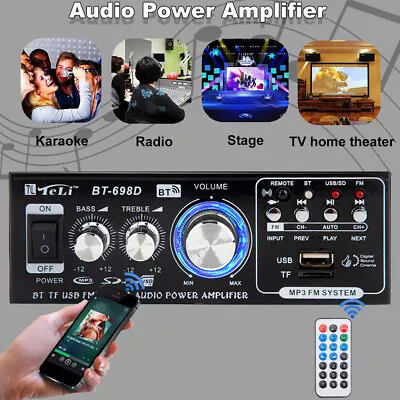 Kaufen Bluetooth Mini Verstärker HiFi Power Audio Stereo Bass AMP USB MP3 FM Heim Auto • 22.99€