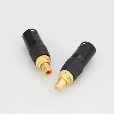 Kaufen Paar NEUTRIK Gold überzogener XLR Stecker Auf Cinch Buchse Adapter Balanced Plug • 11.90€