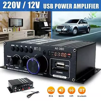 Kaufen AK380 400W 400W Audio Power Verstärker 2,0 CH 2 Kanal Für Auto CD Theater • 25.99€