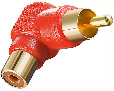 Kaufen 1 Stück Audio Winkeladapter Cinch Stecker Auf Chinch Kupplung Rot Vergoldet • 1€