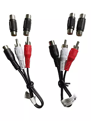 Kaufen 2 Stück RCA Cinch Y-Kabel Y Verteiler 4 Buchse Adapter Subwoofer Chinch CAR 🔴⚪️ • 7.45€