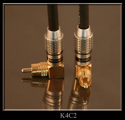 Kaufen High End Cinch Chinch AUDIO RCA Anschluss Stecker Winkel Kabel Koaxial B • 9.50€