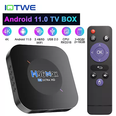 Kaufen H96MAX Smart Android 11.0 TV BOX WIFI Quad Core 16GB 4K UHD Film Media Streaming • 26.99€