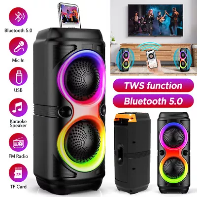 Kaufen TWS Bluetooth 5.0 Soundbox Lautsprecher RGB Musikbox Party Stereo Subwoofer NEU • 25.99€