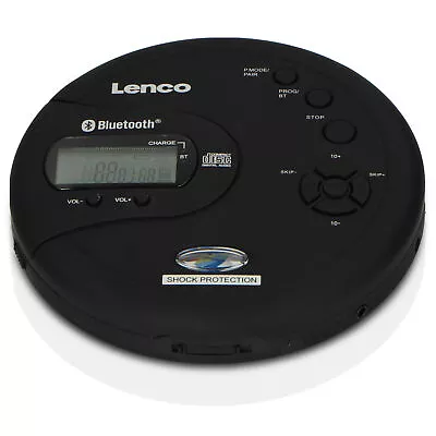 Kaufen Lenco CD-300BK - Tragbarer Bluetooth® CD-MP3-Player Mit Anti-Shock - Schwarz • 64.99€