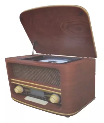 Kaufen Nostalgie Retro Holz Radio CD/USB Player Kompakte Musikanlage NEU • 79.04€