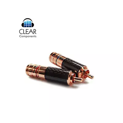 Kaufen 2x CINCH STECKER - CARBON RED COPPER -KUPFER PREMIUM RCA PLUGS - HIGHEND - TOP! • 14.72€