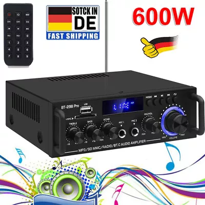Kaufen BT-298Pro 2*600W Audio Power Verstärker HiFi Bluetooth Empfänger Stereo-Receiver • 34.98€