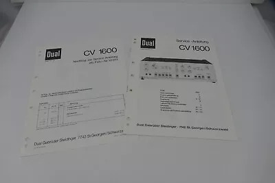 Kaufen DUAL CV 1600 SERVICE Anleitung Instruction Manual Service Bedienungsanleitung • 9.99€