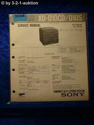 Kaufen Sony Service Manual XO D10CD / D10S Compact Hifi Stereo System (#3044) • 16€