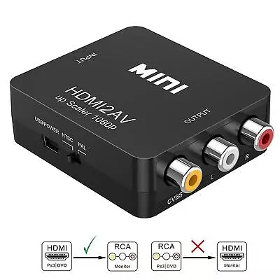 Kaufen HDMI HD To RCA AV Converter Cable HDMI2AV Adapter 3RCA Composite HD Video Audio • 1.67€