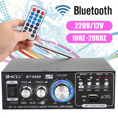 Kaufen 1200W Bluetooth Mini Verstärker HiFi Power Audio Stereo Bass AMP USB FM Auto DE • 22.99€