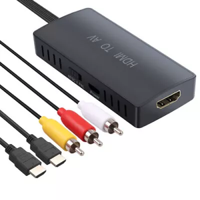 Kaufen HDMI Zu Auf 3RCA Audio Video AV Kabel Chinch Stecker Konverter Adapter NTSC/PAL • 14.99€