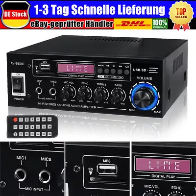 Kaufen 2000W Bluetooth 5.0 Verstärker HiFi Power Audio Stereo Bass USB SD FM Radio AUX • 29.99€