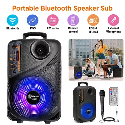 Kaufen TWS Tragbarer Bluetooth 5.0 Lautsprecher LED Subwoofer Musikbox Boombox DJ-Party • 40.39€