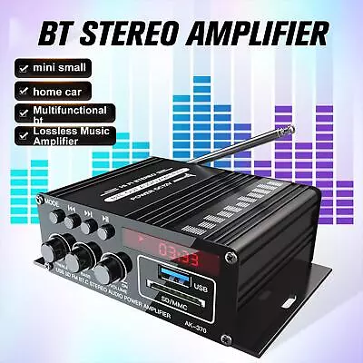 Kaufen 12 V HiFi Bluetooth Endstufen Mini Stereo Audio FM AMP Heim Fernbedienung HOTN • 17.84€