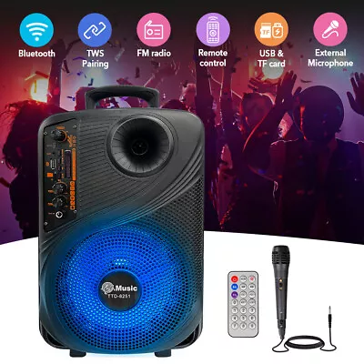 Kaufen 8  2000W Kabelloser Bluetooth 5.0 Lautsprecher Subwoofer Musikbox Mit Mikrofon • 39.88€