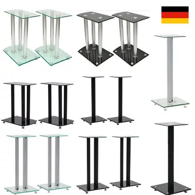 Kaufen 2 Stk. Boxenständer Glas Alu Mit 1/2/3 Säule Podest Lautsprecherständer Stativ • 61.92€