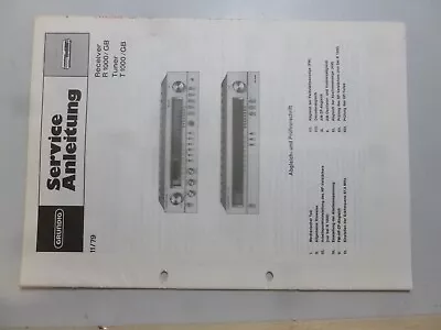 Kaufen GRUNDIG R 1000 T1000  Hifi Serviceanleitung / Servicemanual • 9.99€