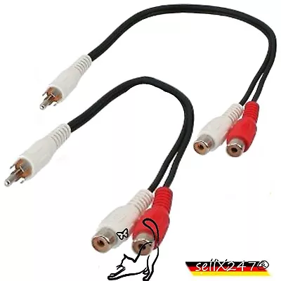 Kaufen 2 Stück RCA Cinch Splitter Y Adapter Verteiler Kabel Stecker 2 Buchse Chinch ECO • 5.86€