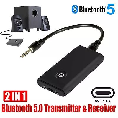 Kaufen 2 IN 1 Bluetooth 5.0 Sender Empfänger Wireless Audio 3,5 Mm Klinke Aux Adapter • 10.89€