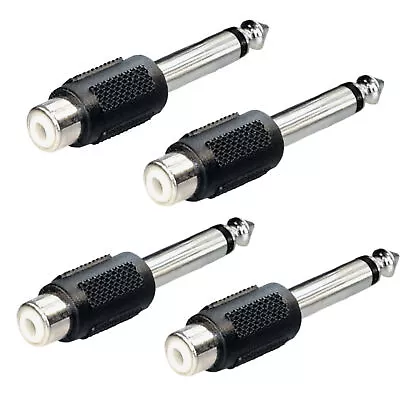 Kaufen 4x Klinke Cinch Adapter Klinkenstecker 6,3mm Mono Auf Cinchkupplung RCA • 4.59€