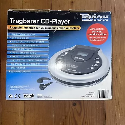 Kaufen Tragbarer CD-Player * Schwarz Metallic/silber * Teviion * MD 40983 • 6€