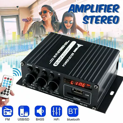 Kaufen 400W HiFi Mini Verstärker Bluetooth Stereo Vollverstärker Auto FM Bass AUX MP3 • 20.96€