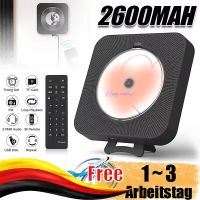 Kaufen Tragbar Bluetooth 5.1 CD Player + Fernbedienung HiFi Sound Lautsprecher FM Radio • 58.99€