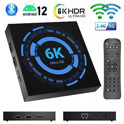 Kaufen NEU Smart TV BOX Android 12.0 4+128GB WIFI 6K UHD Media Stream Player Quad-Core • 35.99€