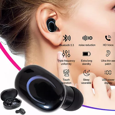 Kaufen Bluetooth 5.3 Kopfhörer In Ear Kabellos Stereo Ohrhörer Schwarz Mit Ladebox DE • 10.50€