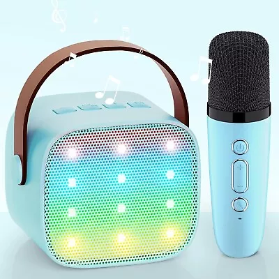 Kaufen Karaoke Kinder Mit Mikrofon Spielzeug Mini Bluetooth Musik Anlage Blau B178 • 56.90€