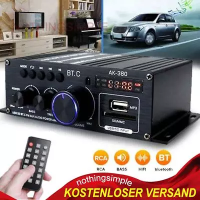 Kaufen 12V Bluetooth Mini Verstärker HiFi Power Audio Stereo Bass AMP USB MP3 FM Auto • 23.99€