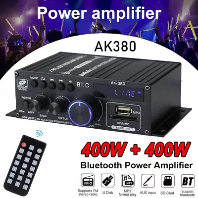 Kaufen HiFi Verstärker Mini 400W Aluminium Audio Stereo Power Amplifier Vorverstärker • 23.99€