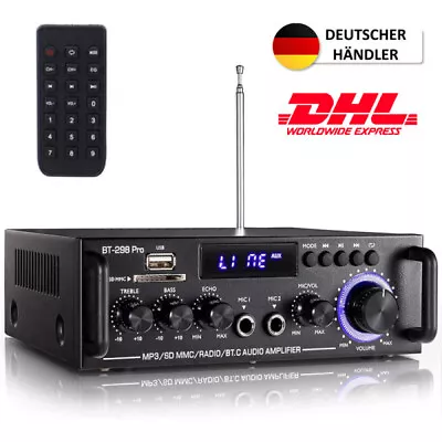 Kaufen 600W Bluetooth Mini Verstärker HiFi Power Audio Stereo Bass AMP USB RCA FM DHL • 34.98€