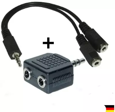 Kaufen Kopfhörer SET Aux Verteiler 3,5 Mm 3.5 Klinke Y-KABEL + Adapter Splitter Weiche • 5.94€
