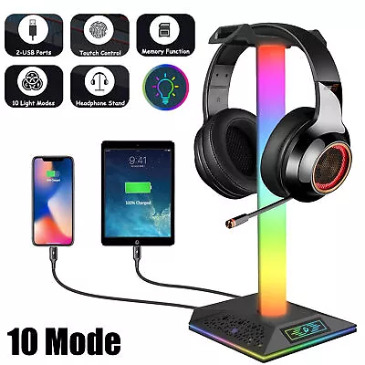 Kaufen RGB Gaming Kopfhörer Ständer Headset Halterung Kopfhörerständer Kopfhörerhalter • 16.92€