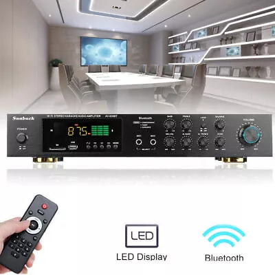 Kaufen 600W LED Digital HiFi Stereo Amplifier Bluetooth FM AM Radio Verstärker Schwarz • 78€