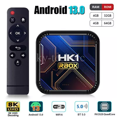 Kaufen Android 13.0 TV Box Media Player Dual WIFI Quad Core 8K 4G+32G/64G Smart Stream • 46.87€